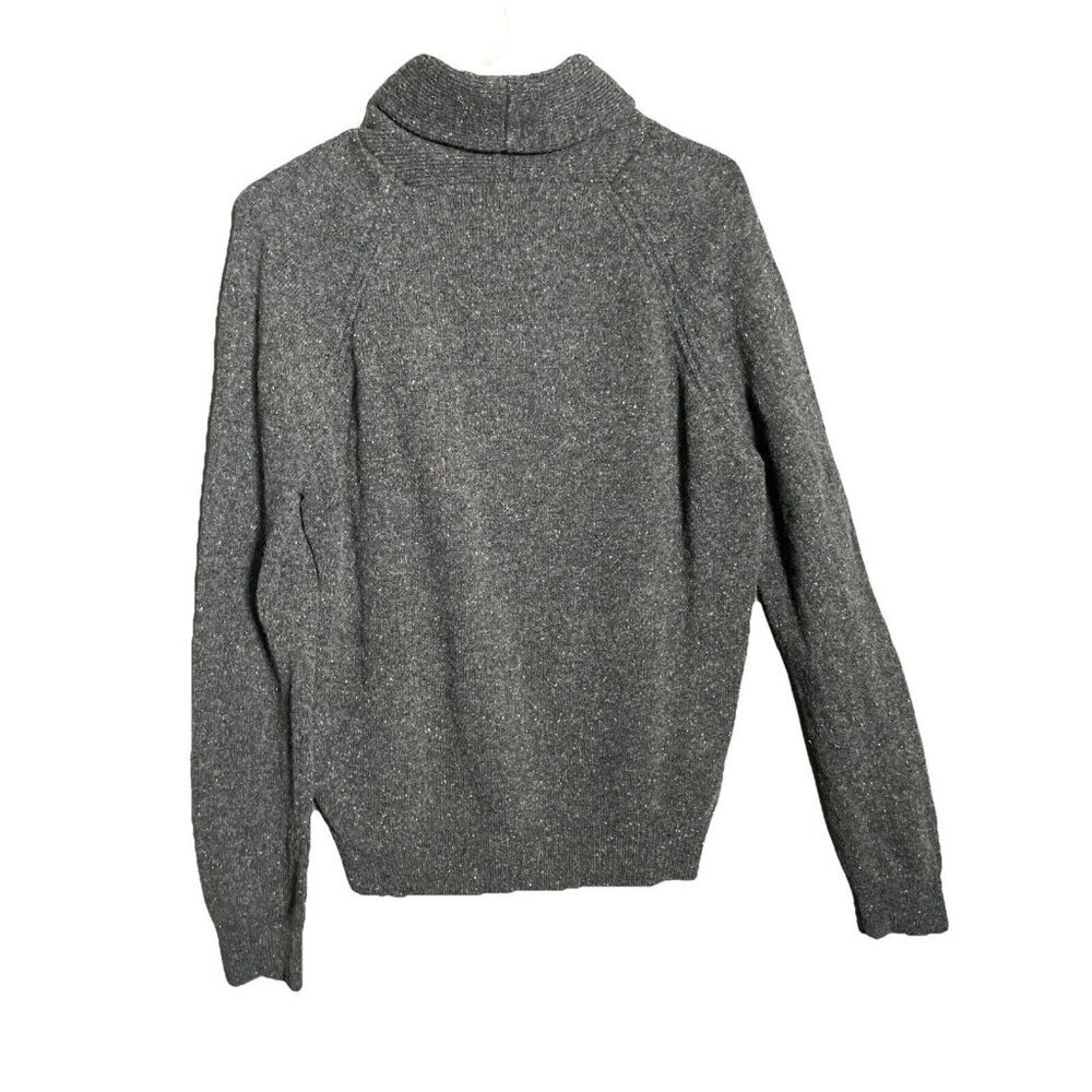 J. Crew Lambswool Donegal Quarter Zip Sweater Mens L Gray Raglan Knit Heritage - Picture 3 of 7